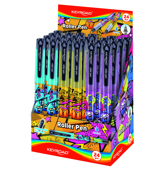 Rollerball, Azul, 0.7 mm, Diseños Zap, Exh x 24 Unds.